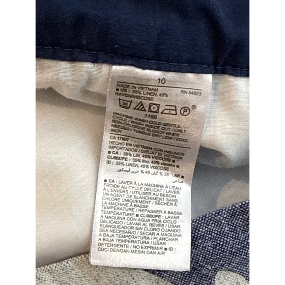 Old Navy Shorts Womens Everyday Short Linen Blend Floral Preppy Blue Size 10 M - Picture 9 of 13